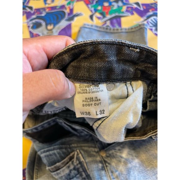 Silvertab Size 36 x 32 Boot Cut Levi’s Men Used Blue Distressed Faded - Picture 6 of 8